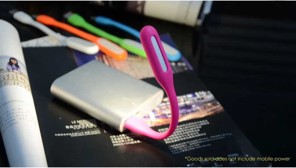 5 Colors USB Mini LED Night Light And Portable Detachable Fan Flexible Table Lamp Power Bank  Notebook  Computer Safety (5)