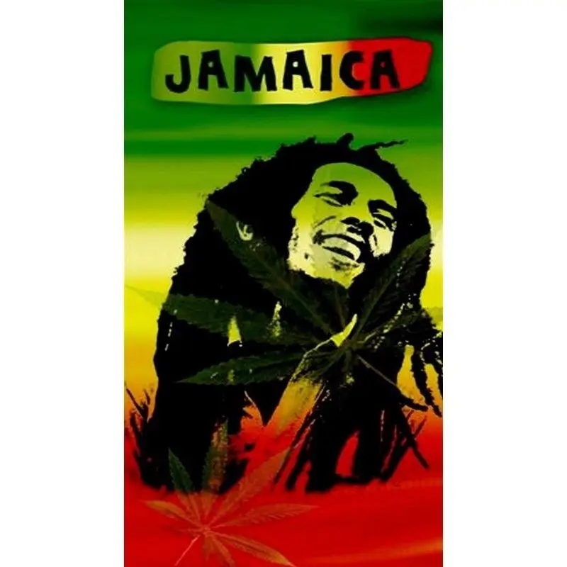 

Hippie Reggae Bob Marley Rasta Music Beach Bath Towel Microfiber Classic Jamaica Flag Color Travel Sports Towels Microfiber Gift