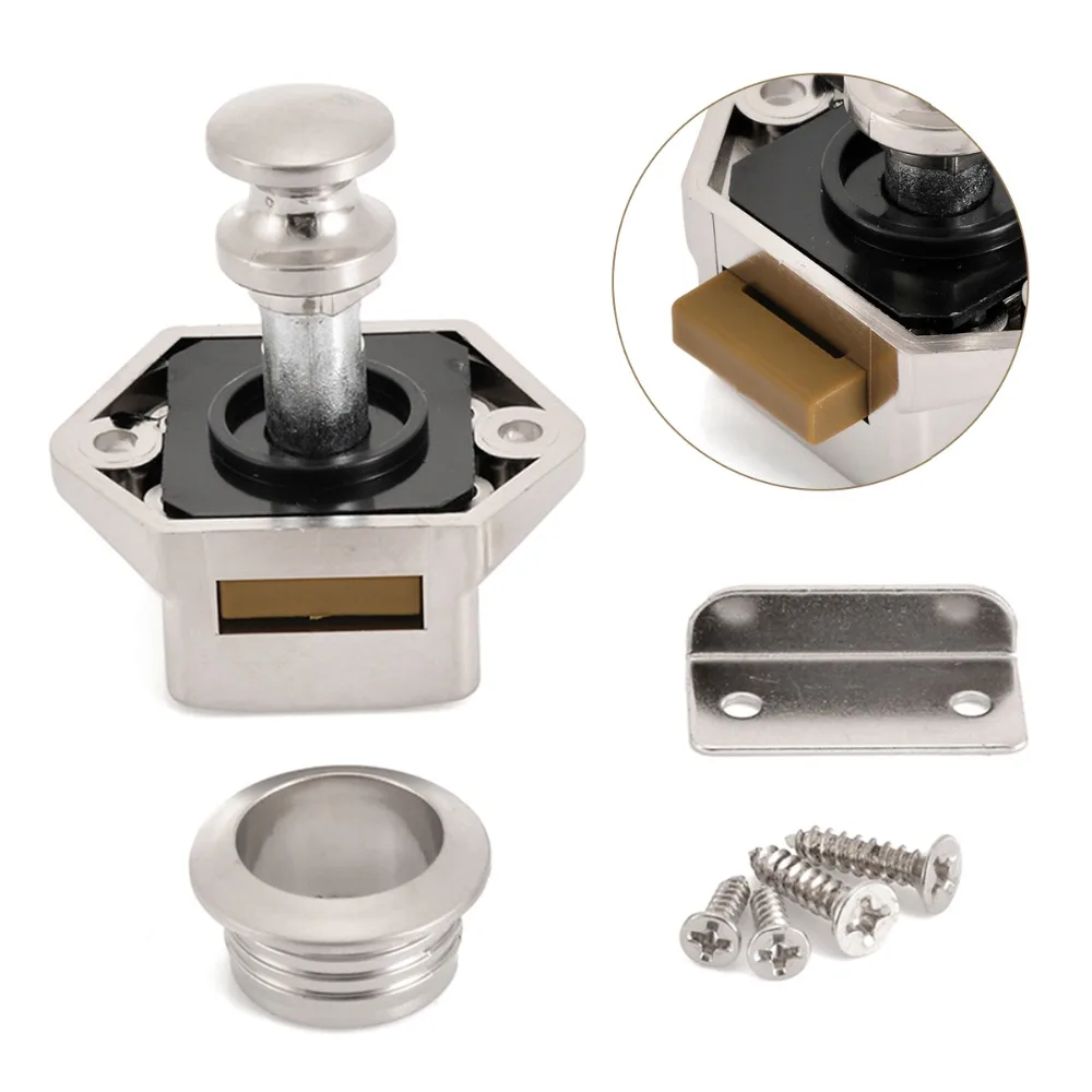 

High Quality Mini Push Button Drawer Lock Mayitr Caravan Motorhome Lock Cupboard Door Catch Lock Hardware Tools