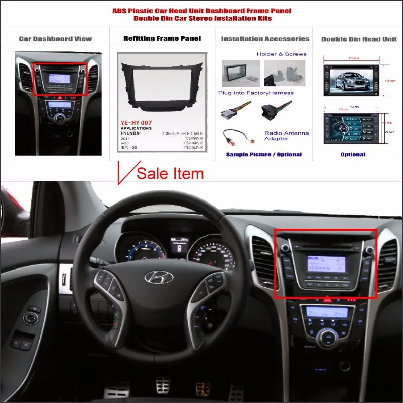 Liislee Автомобильная Радио Рамка аудио ABS рамка для приборной доски для hyundai i30 2007~ 2011 2 DIN CD панель DVD приборная панель комплект переустановка DVD gps NAV