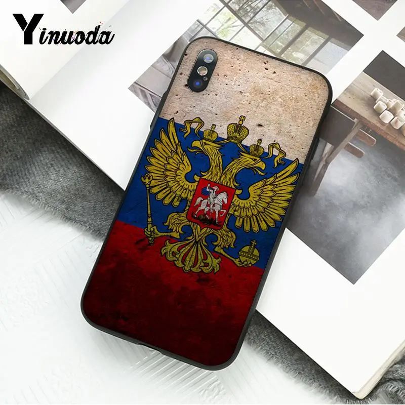 Yinuoda, чехол для телефона с эмблемой флага России для iphone 11 Pro Max X XS MAX 6 6S 7 8plus 5 5S XR