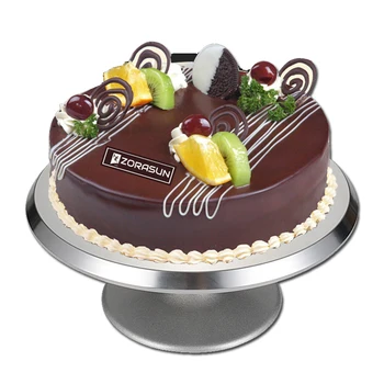 

ZORASUN 12 Inch Decoration Cake Stand Professional Cake Turntable Aluminum Alloy Cake Decoration Stand Plate Fondant Cake Tools