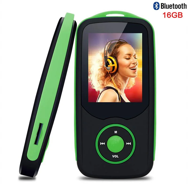 

MP4 Music Player with Bluetooth 16GB Lossless Sound Quality Color Menu with FM Radio, Recorder Supports SD Card Up to 64GB