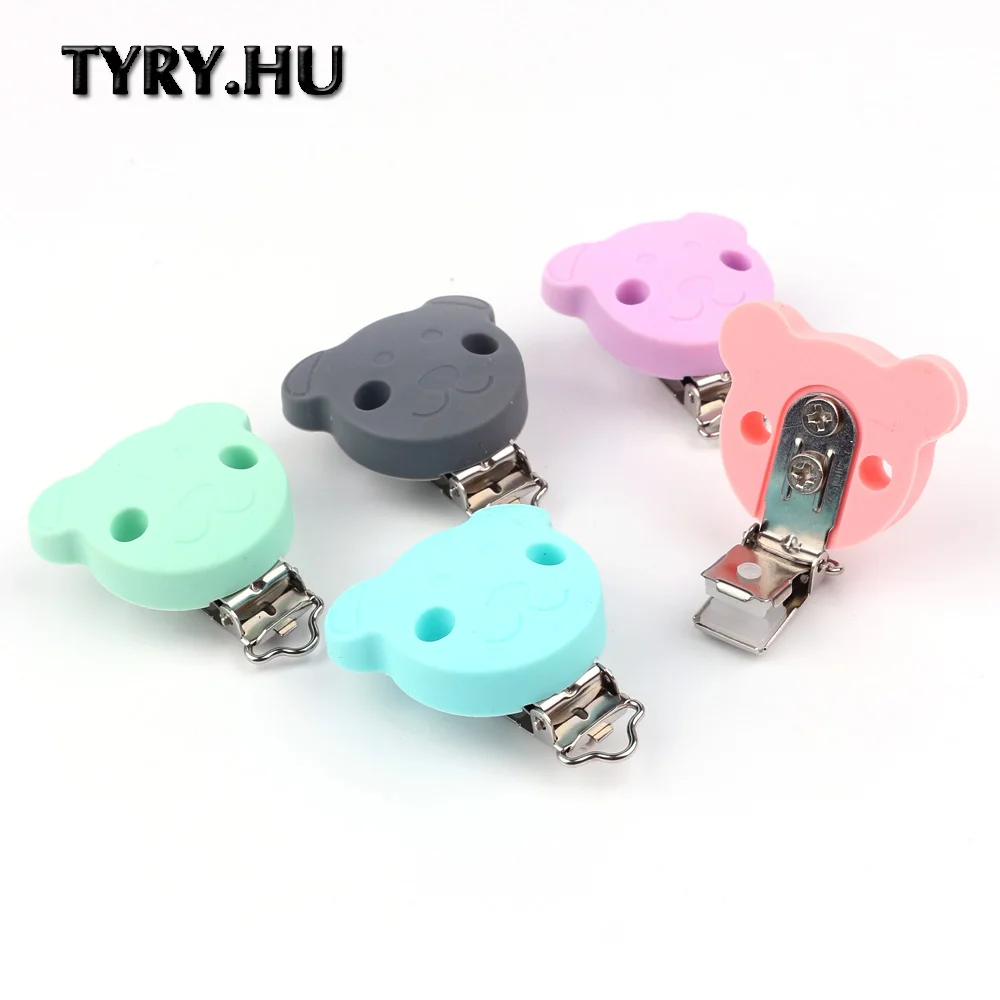 

TYRY.HU 100 pcs/lot Pacifier Clip Silicone Baby teething Beads Clip Accessories Clip Food Grade Silicone Nipple Clip