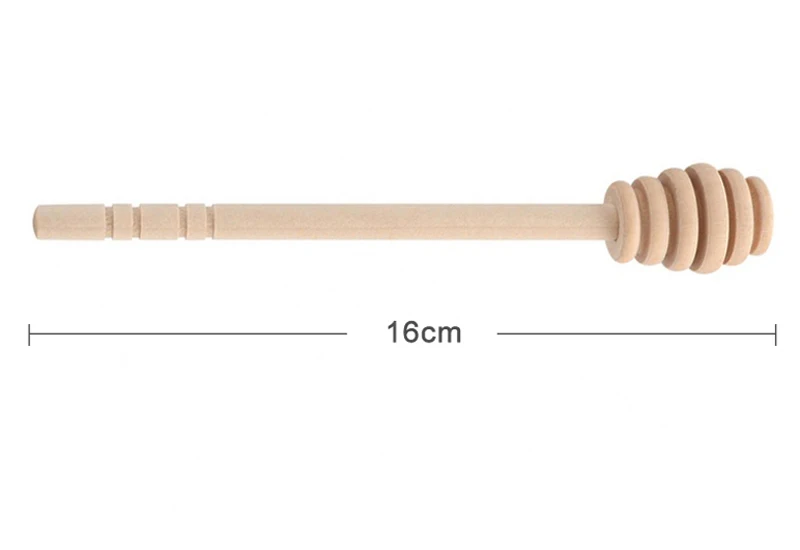 6Pcs Wooden Honey Dipper Stick Wood Honey Spoon Jam Honey Drizzler Server Mixing Stirring Teaspoon Tea Party Supply Kitchen Gadgets (12-3)