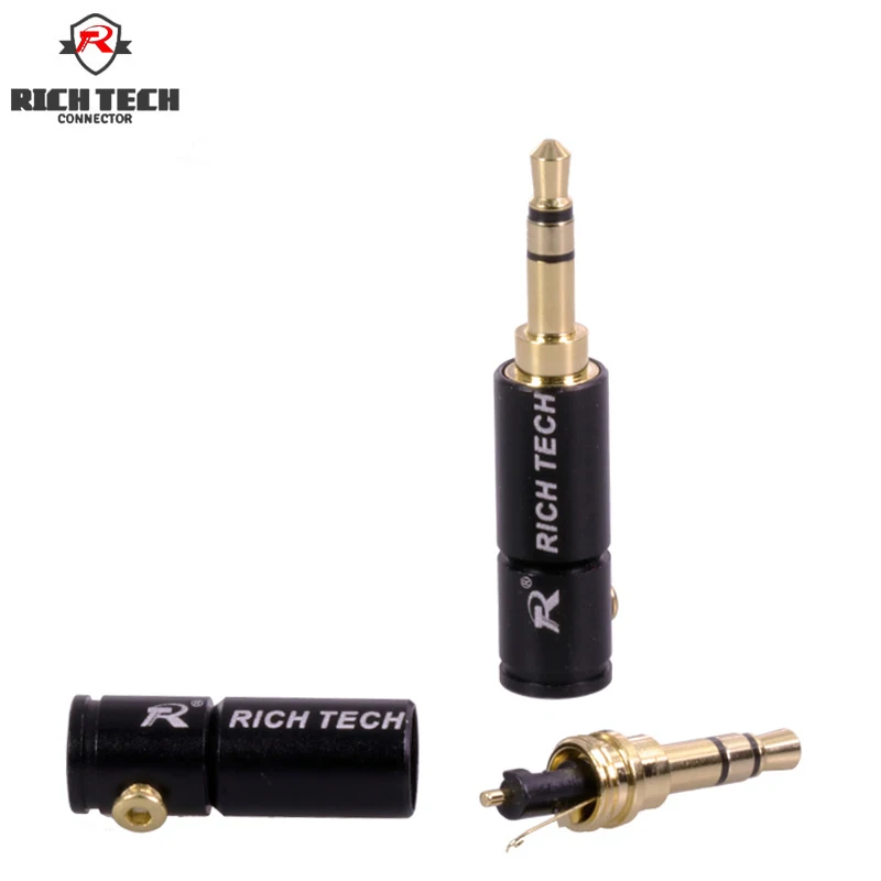 50pcs 3Pole Jack 3 5mm Connector 3 5mm Plug Audio Adapter Stereo Headset Dual Track Headphone With Screw