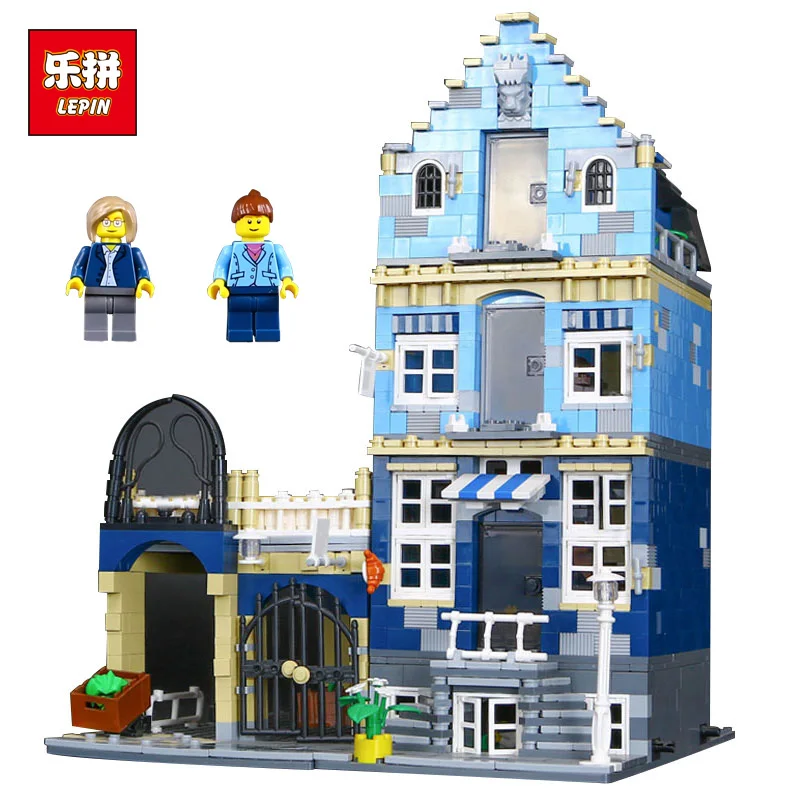 

15007 Factory City Street European Market Building Block Assembling Brick Compatible With 10190 Educational Toy