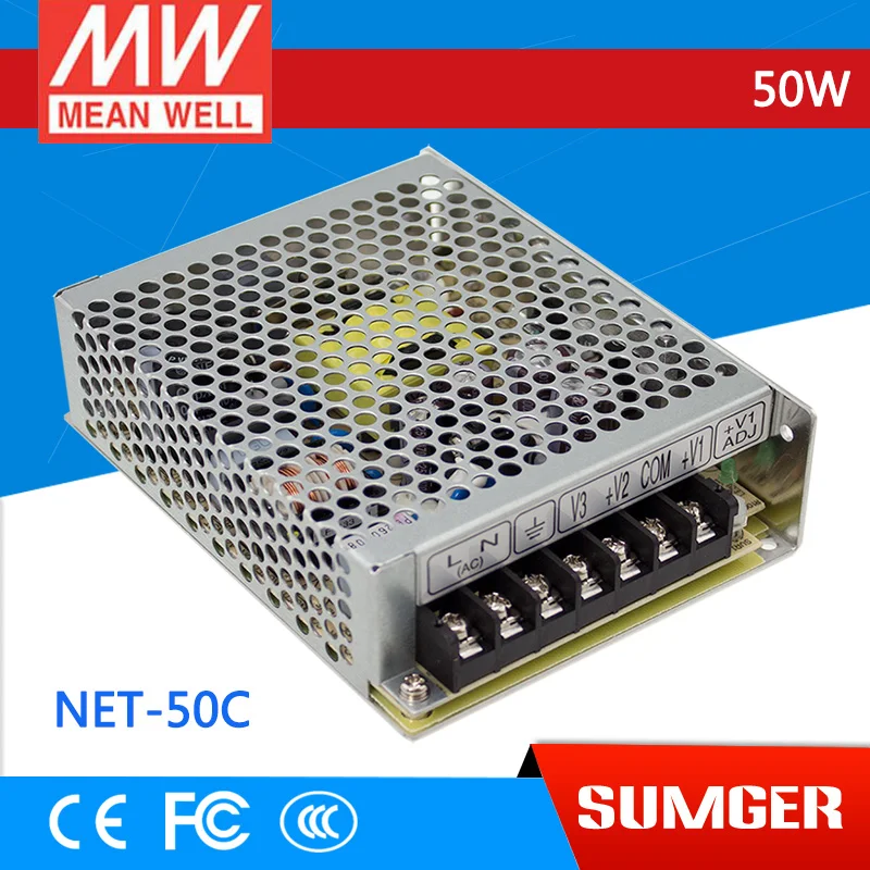 

Worthwhile Free shipping MEAN WELL NET-50C 2Pcs meanwell NET-50 50W Triple Output Switching Power Supply