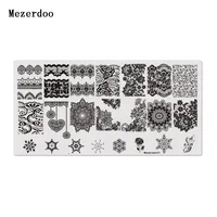 1Pc Rectangle Stamping Plate Nail Art Stamp Template Lace Flower Design Image Plate 12*6cm Mezerdoo 31 2