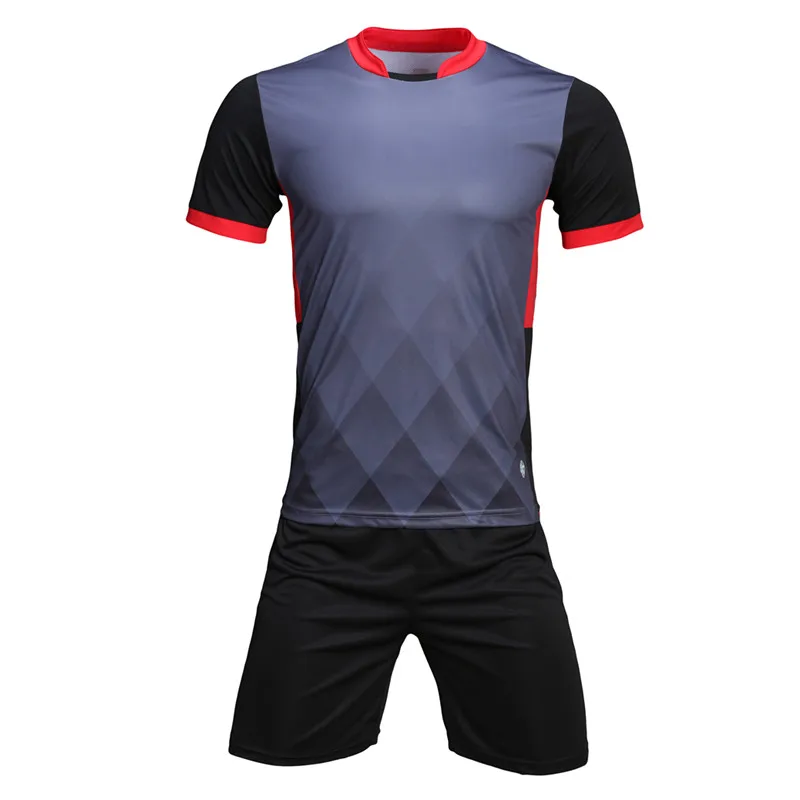 Высококачественные комплекты футбольные майки мужские Футбольная форма рубашки Джерси тренировочный костюм спортивная одежда шорты пользовательский номер логотип, название - Цвет: LB1606 black jersey