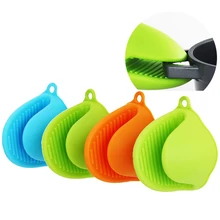 Горячая 1 шт. кухонные силиконовые термостойкие перчатки с зажимами, изоляционные антипригарные противоскользящие Прихватки с зажимом для приготовления пищи, выпечки, духовки