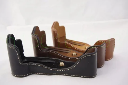 Mirrorless System Camera Video Bag Case PU Camera Half Body Pouch Battery Openning For Canon EF M3 Mirrorless System Camera Video Bag Case PU Camera Half Body Pouch Battery Openning For Canon EF M3