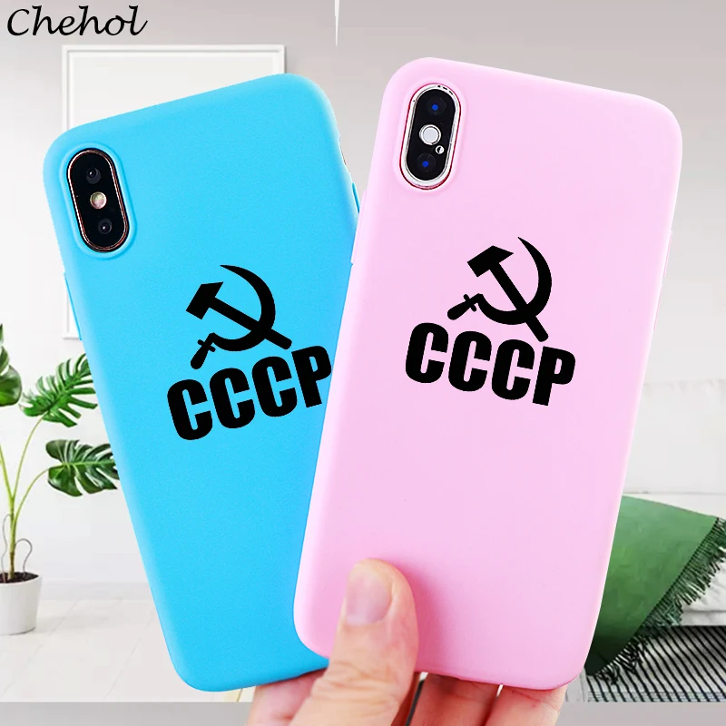 Россия письмо за чехол на айфон iPhone X XS MAX XR 6 s 7 8 Plus CCCP Мягкий ТПУ силиконовый