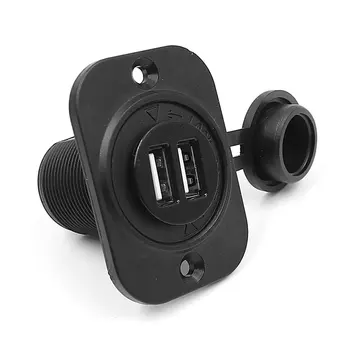 

DC 12v Car Cigarette Lighter Socket 2 USB Blue LED Charger Power Adapter Outlet