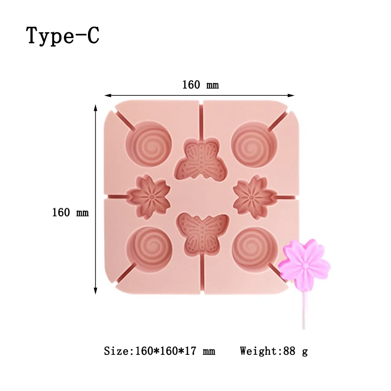 Meibum, 4 типа, форма для леденцов, розовая силиконовая форма, мультяшная форма для леденцов, шоколадных конфет, форма для украшения тортов, кондитерских изделий