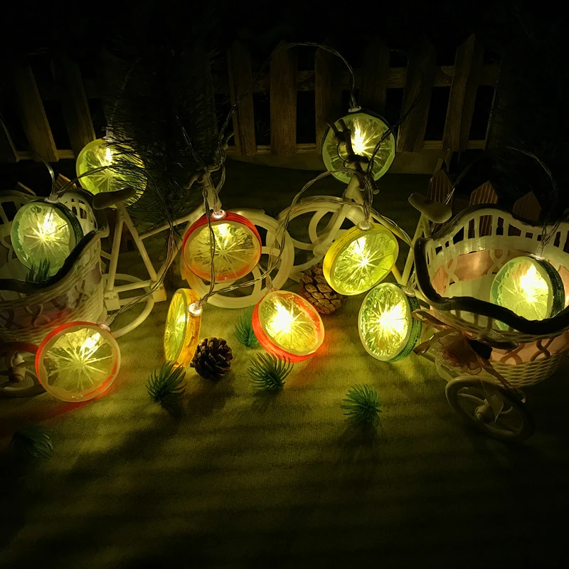 

Lemon Slices LED String Holiday Party Lighting Bar Shop Decoration String Light Battery Powered Colorful light IY310101