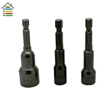 NEW 3pcs Hex Magnetic Nut Driver Set Socket Adapter Drill Bit Screwdrivers Nutdrivers