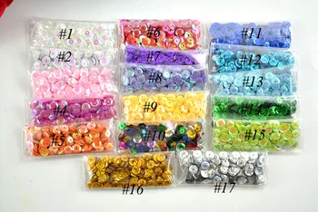 

6mm Round Laser colored Loose sequins 5000-6000sequins for Shaker card making Nail art garment shoes decoration