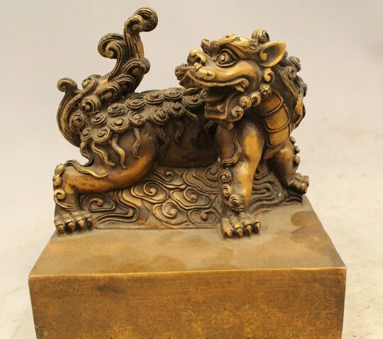 

wholesale factory Chinese Feudal System Position Bronze PiXiu Lion Beast Statue Seal Stamp Signet
