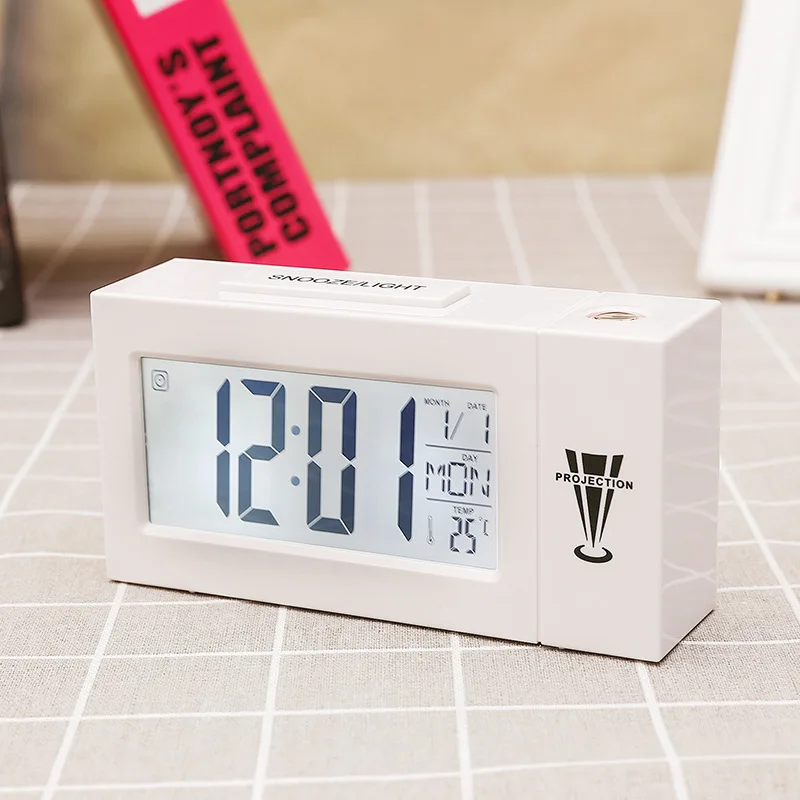 

Hygrometer/Bedside Wake Up Projector Clock luminous 6.1" Digital Projection Alarm Clock Weather Station Temperature Thermometer