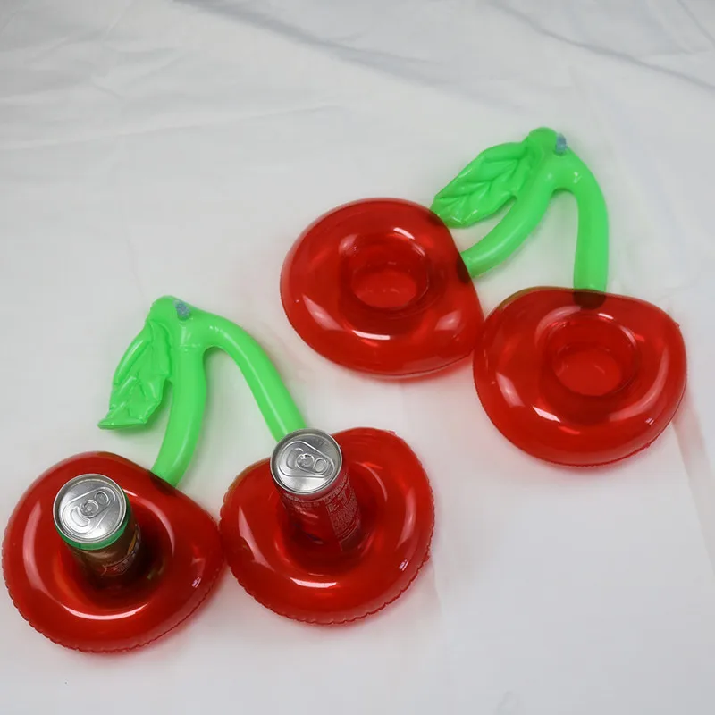 

Inflatable Cup Holder Pool Party Drink Floating Double Cherry Swimming Pool Float Beer Cooler Pool Toy Party Decor Floating Bar