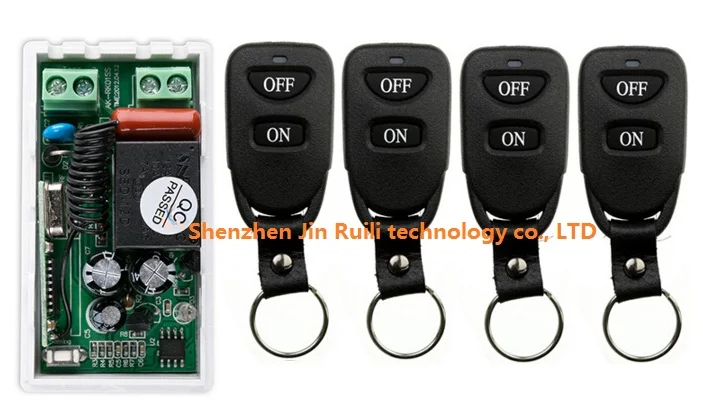 NEW AC220V 1CH 10A Remote Control Light Switch teleswitch Relay Output Radio Receiver Module and 4 pcs Belt buckle Transmitter |