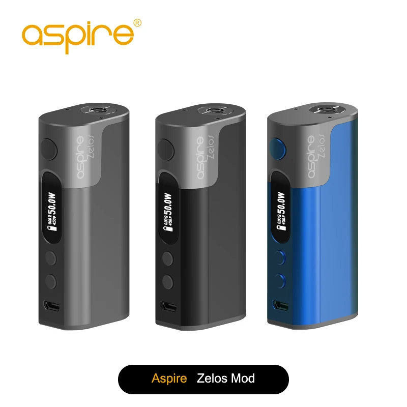 Оригинальный Aspire Zelos 50 Вт бокс мод TC батарея Vape 2000 мАч встроенный Lipo аккумулятор VV