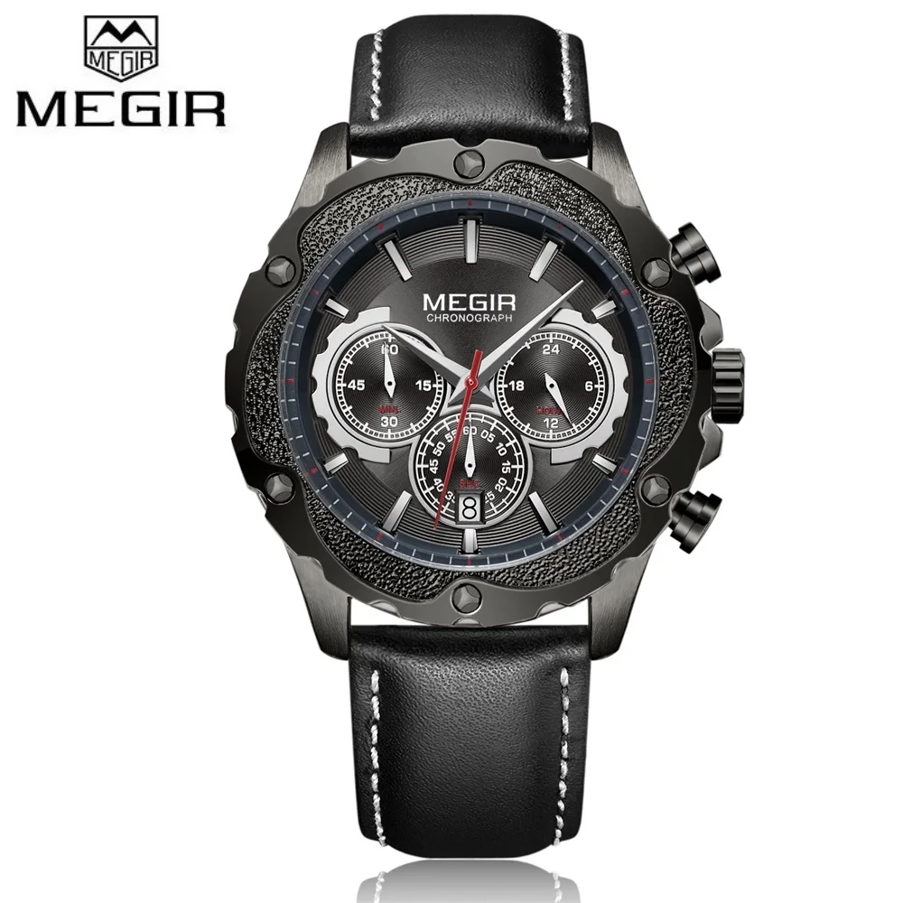 

Top Brand Luxury MEGIR Climbing Running Chronograph Men's Sports Watch Fashion Casual Luminous Quartz Wristwatch Mens Watches