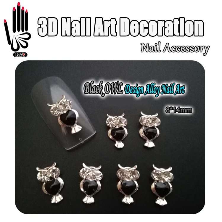 

Nail Art Decoration 10pcs/Lot 3D Black OWL Design Clear Rhinestone Alloy Nail Art Decorations for Nail Jewelry