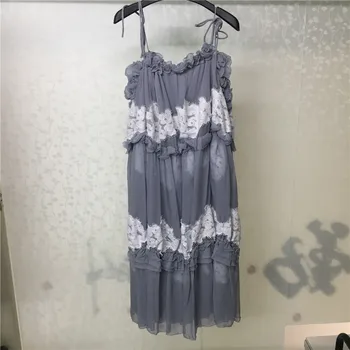 

Spaghetti Strap Dress For Women Fashion Brand Spring Knee-Length Dresses O-Neck Casual Top Quality Dress Women