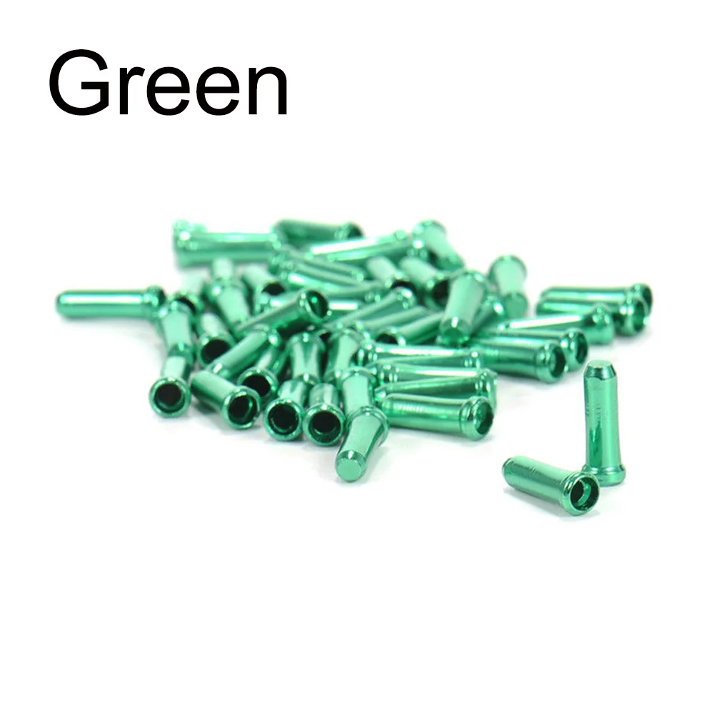 20-50 шт. красочные Алюминиевые сплавы для велосипеда, тормоза, переключения, внутренние кабельные наконечники, наконечники для провода, заглушки, Аксессуары для велосипеда - Цвет: Зеленый
