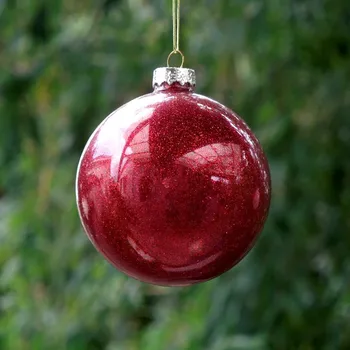 

Free Shipping 4pcs/pack Diameter=10cm Red Glass Christmas Ball Christmas Tree Decoration Christmas Day Hanger Glass Gift