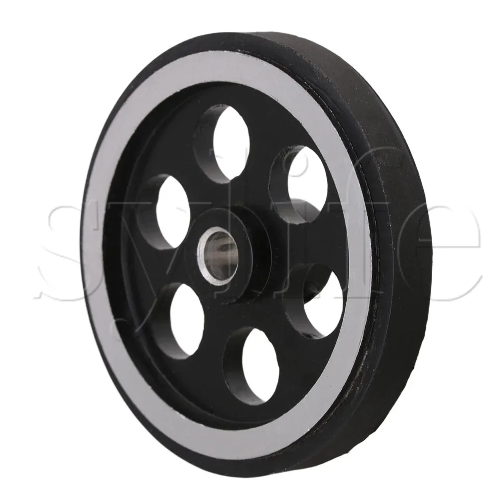 2 x 200mm.dia Solid Black Rubber Tyre Wheels 20mm roller bearing Trolley Truck*