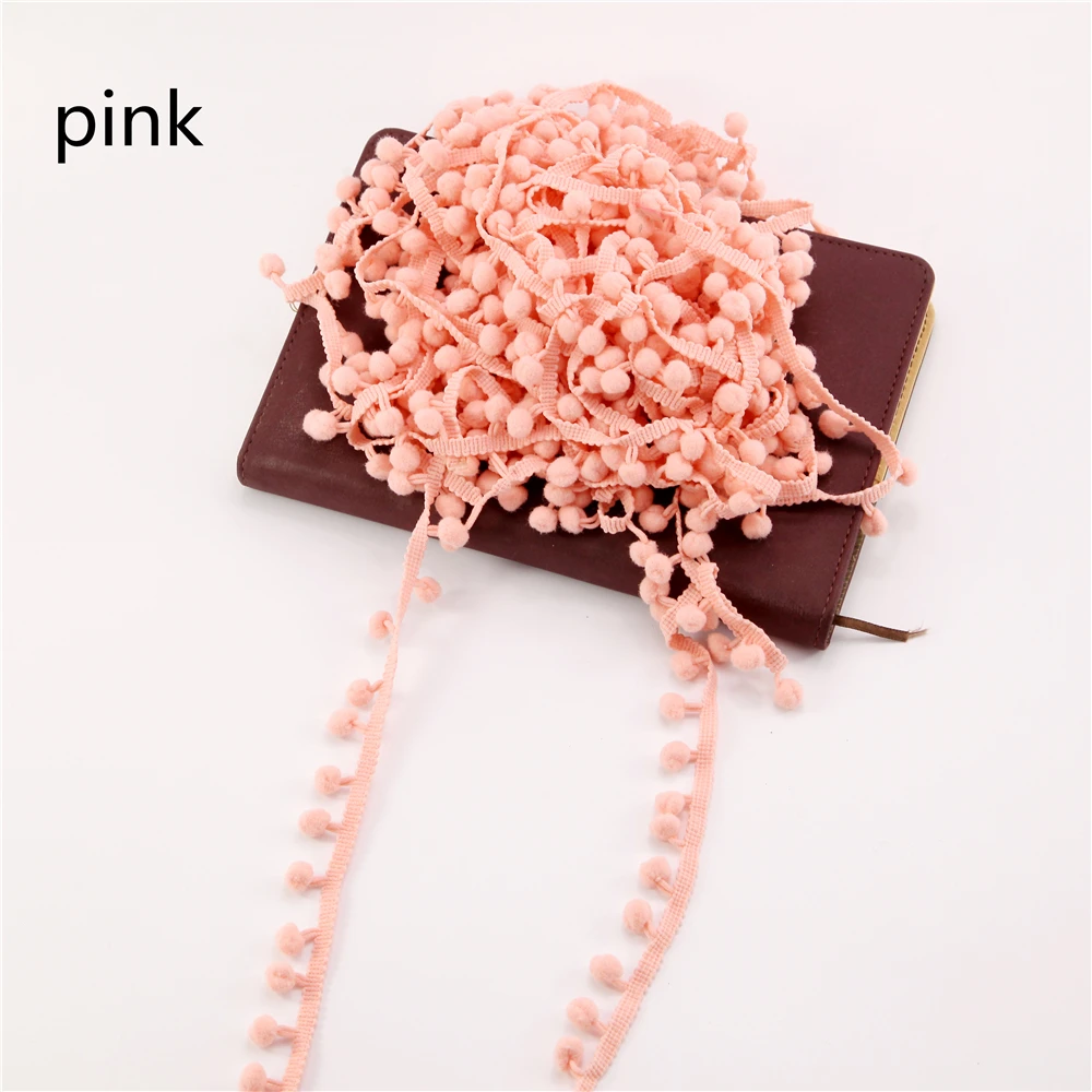 

20Yards/Lot Ribbon Lace DIY Tassel Fringe Ball Trim Pom Pom Sewing Accessory Orange