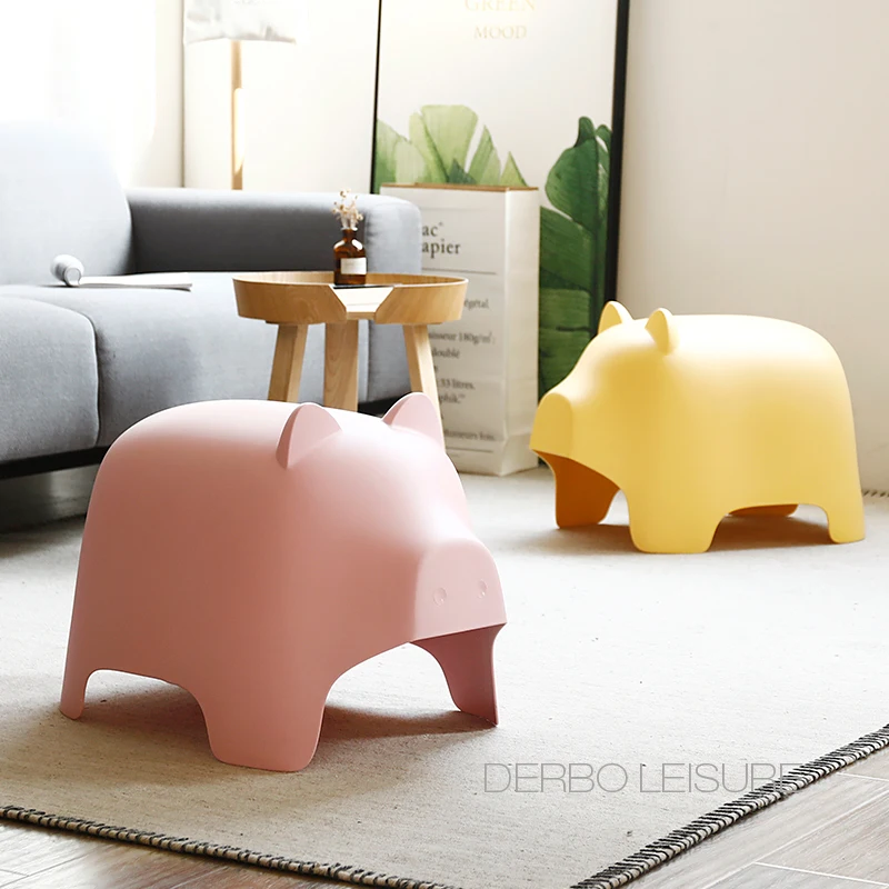

Modern Classic Fashion Popular loft Design nice Luxury plastic colorful soft color Kids Furniture low shoes changing Stool 1PC