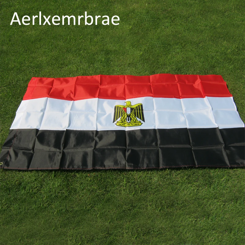 

free shipping aerxemrbrae flag150x90cm Egypt flag High Quality Double Sided Printed Polyester Egypt Flag