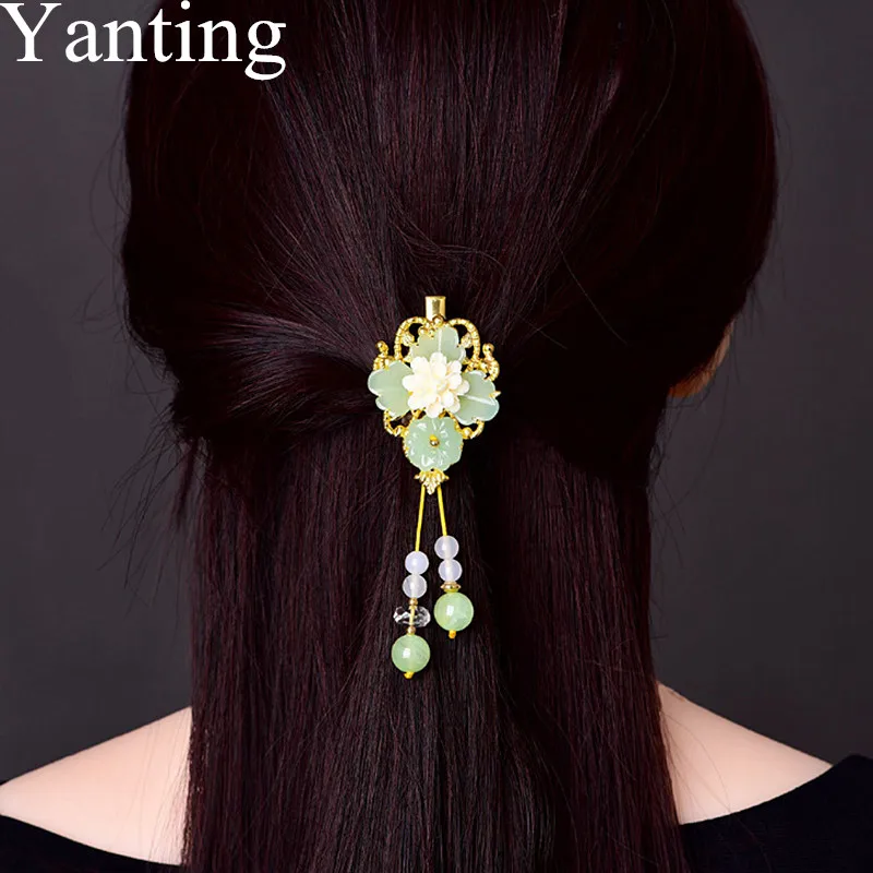 Женские украшения для волос Yanting шпильки с цветочным орнаментом ручной работы