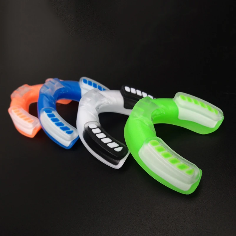 BN doble capas de boxeo boca guardia adultos/niños Gum Shield dientes Protector Muay Thai baloncesto Rugby Taekwondo deporte los dientes guardia
