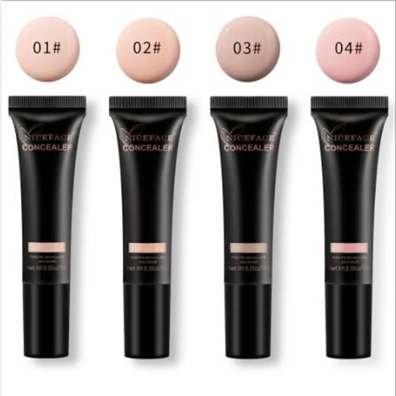 

NICEFACE 4 Colors Face Concealer Cream Full Coverage Waterproof Oil-control Liquid Concealer Moisturizer Brighten Nude Make Up