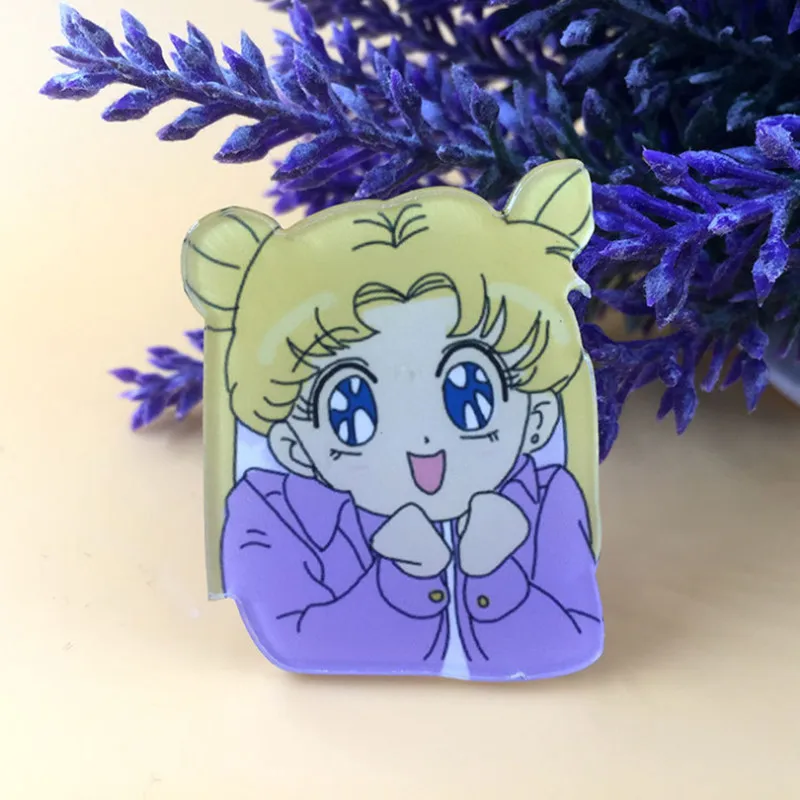 1 шт мультфильм Харадзюку иконы Kawaii Солдат Сейлор Мун акриловая брошь значки для