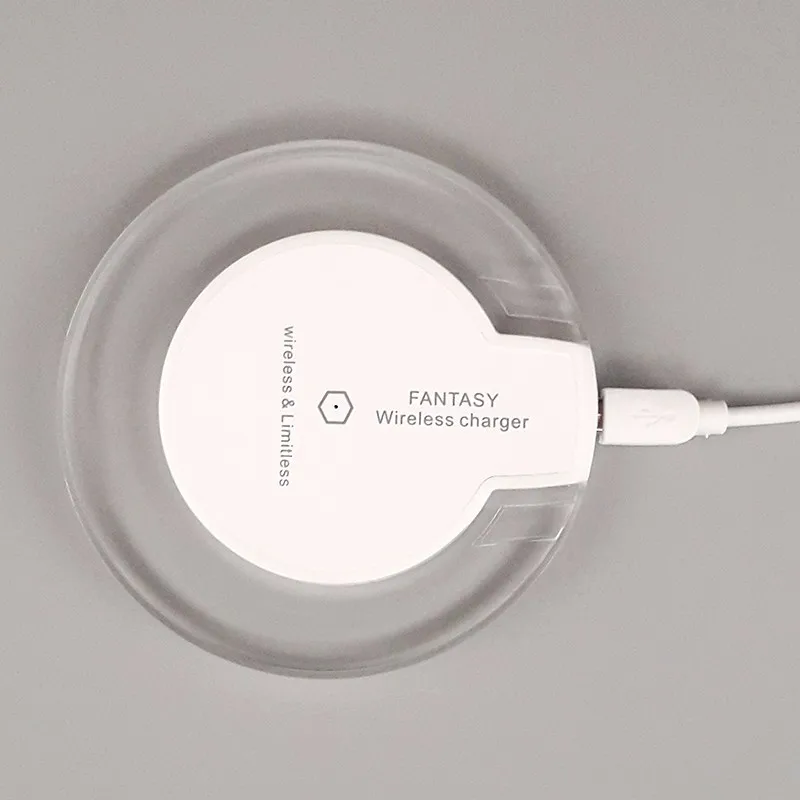 100% NEW Universal Qi Mobile Wireless Charger with Receiver Pad Coil with USB Charging Cable for apple iPhone 6 6S 6plus 5 5S 5C (08)