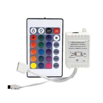 

Led Strip IR Remote Wireless Controller DC12V Output 24 Keys For LED SMD 2835 5050 3528 Strip LED RGB Control Dimmer not battery
