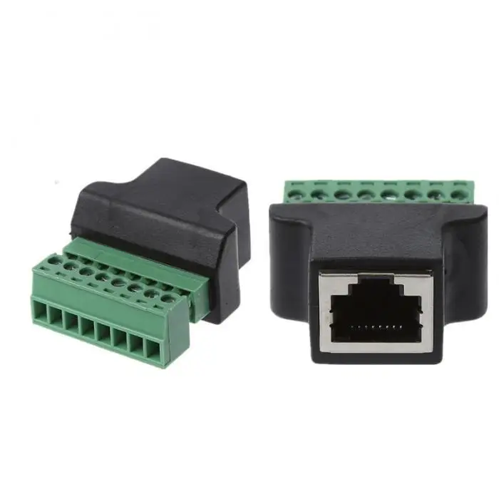 1 шт. Ethernet RJ45 Женский Винт Терминал 8 Pin CCTV цифровой адаптер DVR разъем