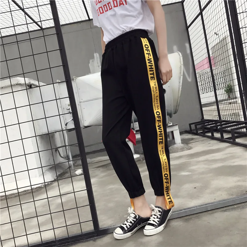 

Sports Pants Female Summer Student Korean Version Loose Harajuku Bf Nine-minute Pants ins Super-hot Fashion Phnom Penh Casual