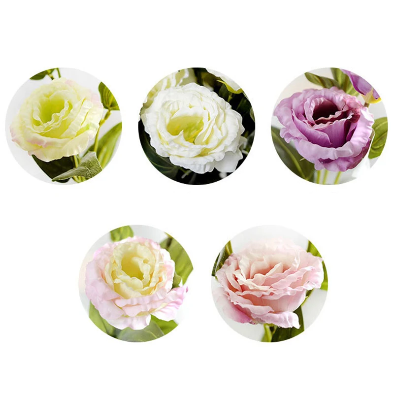 3 Heads European Artificial Flower Fake Eustoma Gradiflorus Lisianthus Christmas Wedding Party Home Decorative