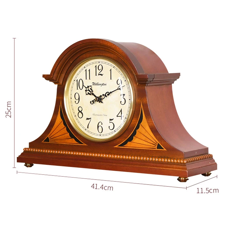 Westminster Chime Antique style Clock, European vintage table clock, wooden  classy home decor, container desk clocks