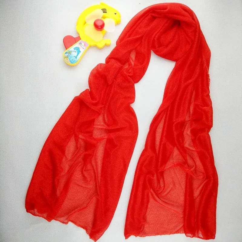 170*50cm Red Scarves Women Silk Chiffon Scarf Wrap Shawl Winter autum