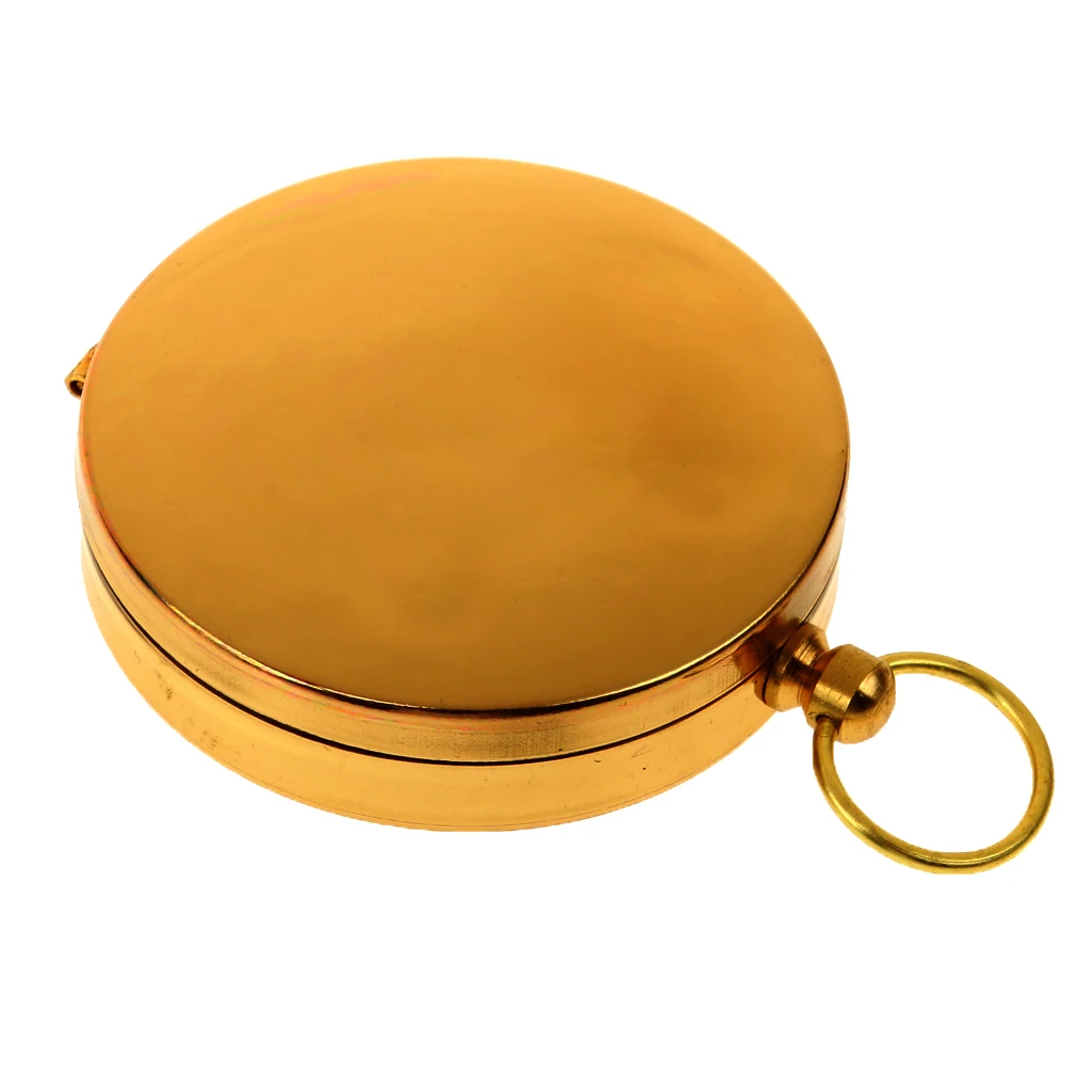 Gold Vintage Charm Brass Pocket Compass For Tourism Mountain-Climbing Cycle Camping Hiking Pointing Guide Outdoor Sports