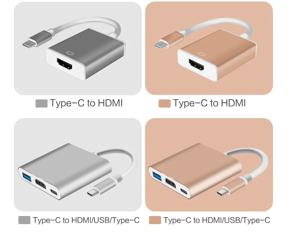 USB C HDMI type C HDMI концентратор mac 3,1 конвертер адаптер type c в hdmi USB 3,0 type-C Алюминиевый адаптер для Apple Macbook