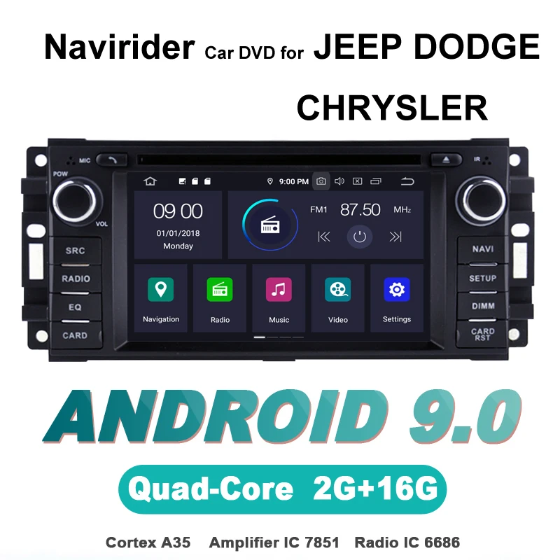 

ELANMEY advanced gps navigation For CHRYSLER JEEP DODGE 300C CHEROKEE car accessories android 9.0 CAR DVD radio stereo bluetooth
